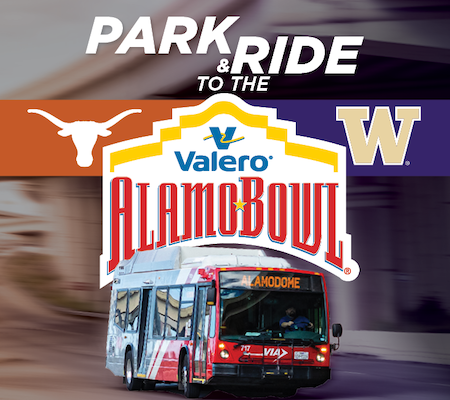 VIA Offers Park & Ride Service to the Valero Alamo Bowl Dec. 29
