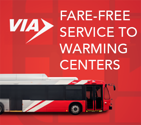 VIA Providing Fare-Free Rides to Warming Centers Starting Today