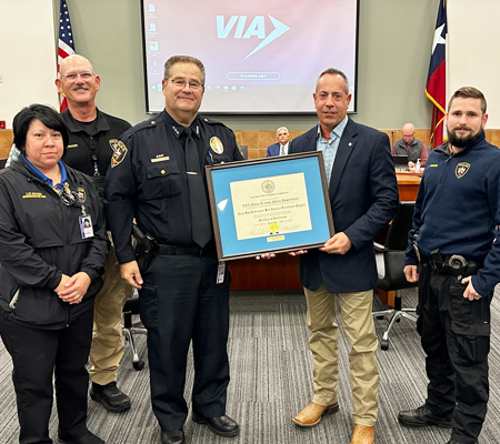 VIA Transit Police Department Receives Recognition for Best Practices