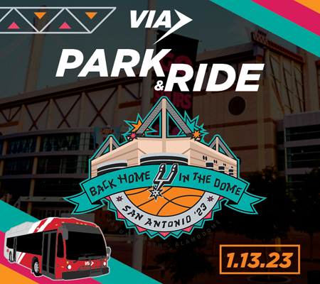 VIA PARK & RIDE READY FOR SPURS 50TH ANNIVERSARY CELEBRATION AT THE DOME