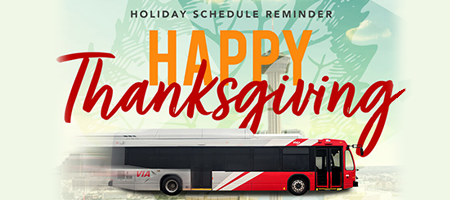 VIA announces holiday schedule for Thanksgiving
