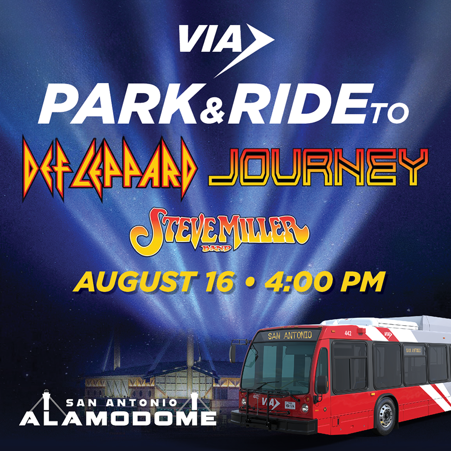 VIA to provide Park & Ride services for Def Leppard, Journey concert