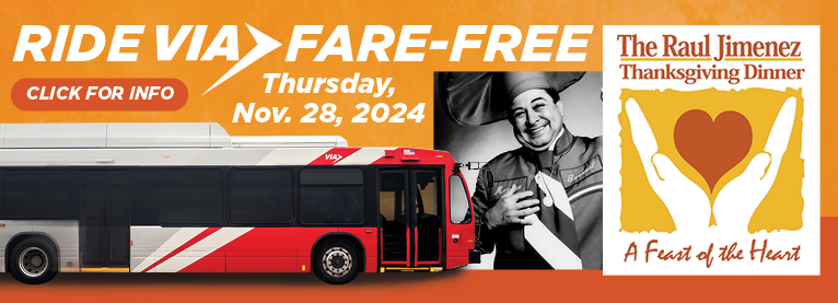 VIA Serving Free Rides to Raul Jimenez Thanksgiving Dinner