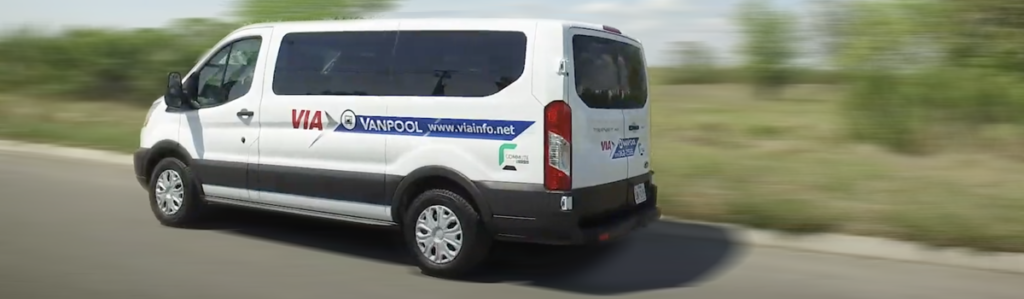 VIA Vanpool van in motion